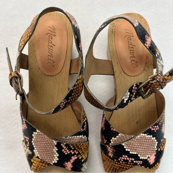 Madewell Womens Johanna Crisscross Snake Leather Clog Sandals Size 7.5 - Picture 5 of 7